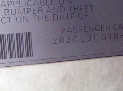 VIN 2B3CL3CG1BH575979