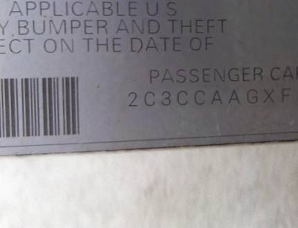 VIN 2C3CCAAGXFH813991