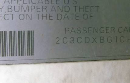 VIN 2C3CDXBG1CH219431