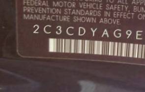 VIN 2C3CDYAG9EH208297