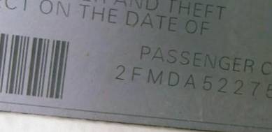 VIN 2FMDA52275BA21357