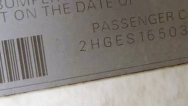 VIN 2HGES16503H582269