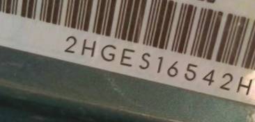 VIN 2HGES16542H512272