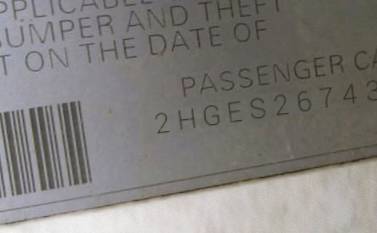 VIN 2HGES26743H535401