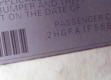 VIN 2HGFA1F55BH546034