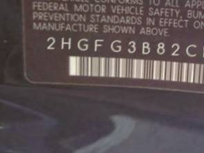 VIN 2HGFG3B82CH518915