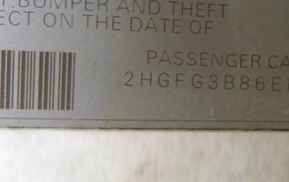 VIN 2HGFG3B86EH500548