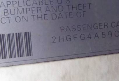 VIN 2HGFG4A59CH706022