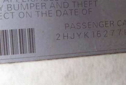 VIN 2HJYK16277H516367