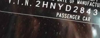 VIN 2HNYD28437H518694