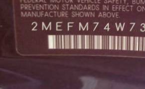VIN 2MEFM74W73X614098