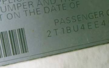 VIN 2T1BU4EE4CC906364