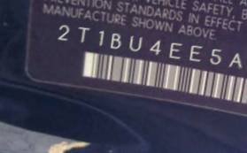 VIN 2T1BU4EE5AC203210