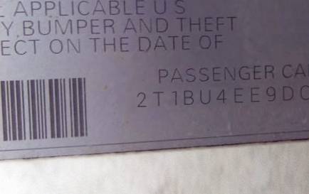 VIN 2T1BU4EE9DC069970