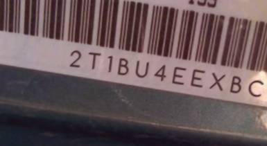VIN 2T1BU4EEXBC707026