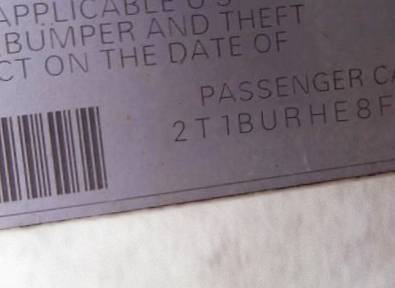 VIN 2T1BURHE8FC240574