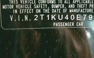 VIN 2T1KU40E79C064099