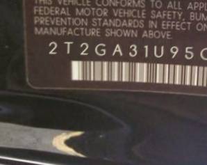 VIN 2T2GA31U95C035451