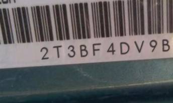 VIN 2T3BF4DV9BW104182