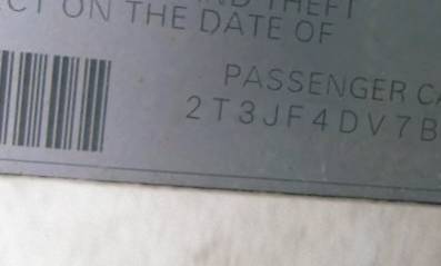 VIN 2T3JF4DV7BW101180