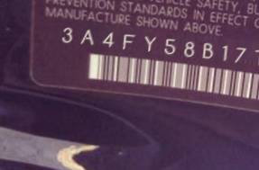 VIN 3A4FY58B17T575060