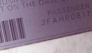 VIN 3FAHP08177R161134