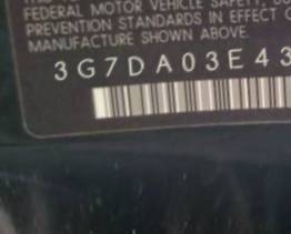 VIN 3G7DA03E43S564803