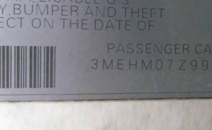 VIN 3MEHM07Z99R631269