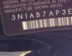 VIN 3N1AB7AP3EL671579