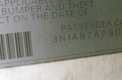 VIN 3N1AB7AP9DL781583