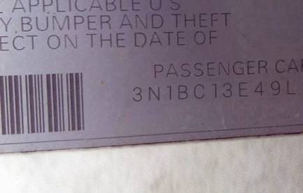 VIN 3N1BC13E49L354202