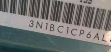 VIN 3N1BC1CP6AL375414