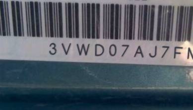 VIN 3VWD07AJ7FM348687