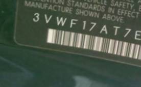 VIN 3VWF17AT7EM658389