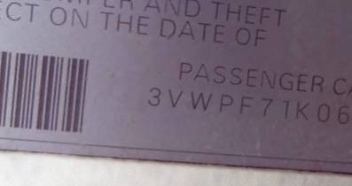 VIN 3VWPF71K06M621022