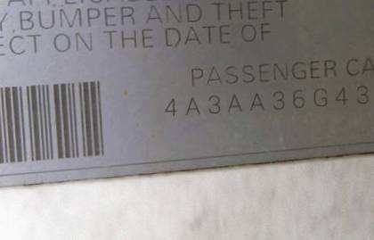 VIN 4A3AA36G43E067051