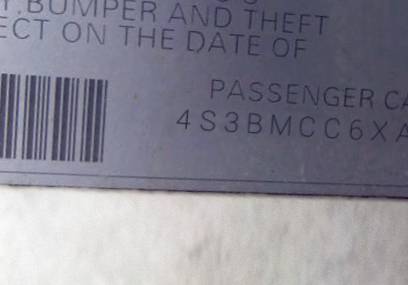 VIN 4S3BMCC6XA3245595