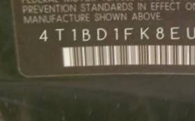 VIN 4T1BD1FK8EU103173