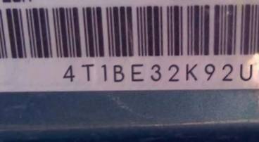 VIN 4T1BE32K92U091786