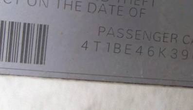 VIN 4T1BE46K39U903741