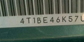 VIN 4T1BE46K57U624062