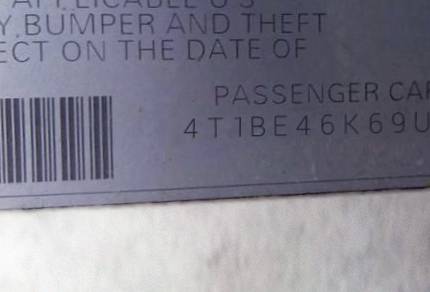 VIN 4T1BE46K69U337333