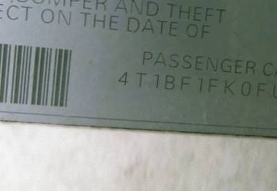 VIN 4T1BF1FK0FU918947