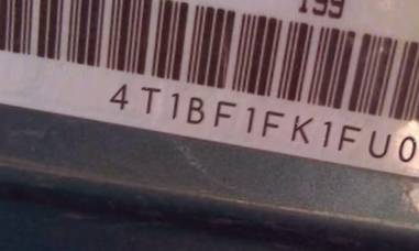 VIN 4T1BF1FK1FU016601