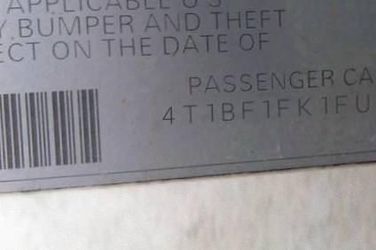 VIN 4T1BF1FK1FU926166