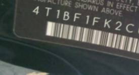 VIN 4T1BF1FK2CU091934