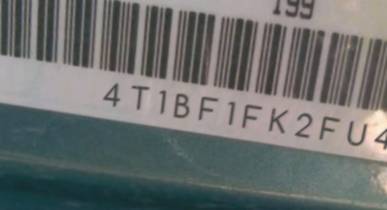 VIN 4T1BF1FK2FU492002