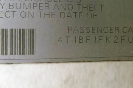 VIN 4T1BF1FK2FU955689