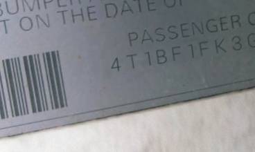 VIN 4T1BF1FK3GU563564