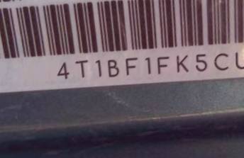 VIN 4T1BF1FK5CU051220